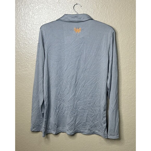 Whataburger Employee Polo Shirt Womens Med Gray Stripe Longsleeve Top Collar - Picture 5 of 9